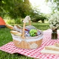 thumbnail image 4 of Wicker Picnic Basket Set for 2-3 People - With Lid, Handle & Washable Lining, Includes Cutlery for Outdoor, Camping & Holiday Gatherings, 4 of 6