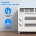 thumbnail image 3 of 5,000 BTU Window Air Conditioner, Cools Up to 150 Sq. Ft, Ultra Quiet, Mechanical Controls, 2 Fan Speeds, Ideal for Bedroom & Small Rooms, 3 of 7
