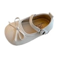thumbnail image 3 of Viluyesy Girls’ Spring Summer Leather Flat Shoes – Soft Sole Comfortable Fashion Footwear with Bowknot Detail and Timeless Minimalist Design Beige Size 11.5, 3 of 10