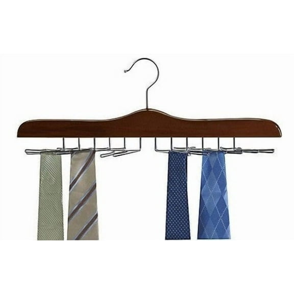 Wooden Tie Hanger - Walnut & Chrome