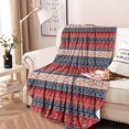 thumbnail image 2 of Red and Blue Christmas Knitted Pattern Round Blanket,Comfortable Soft Flannel Throw Blanket,All Season,Warm Lightweight Blankets for Sofa Bed Couch Living Room Chair 60"x60", 2 of 5