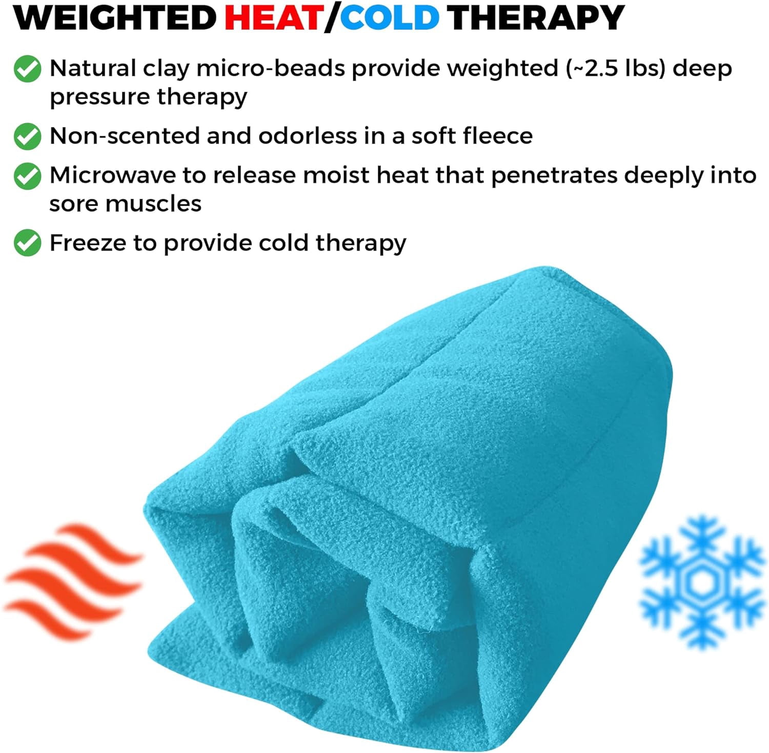 ComfortCloud Microwaveable Heating Pad for Body Aches & Pains, 22" x 7", Blue