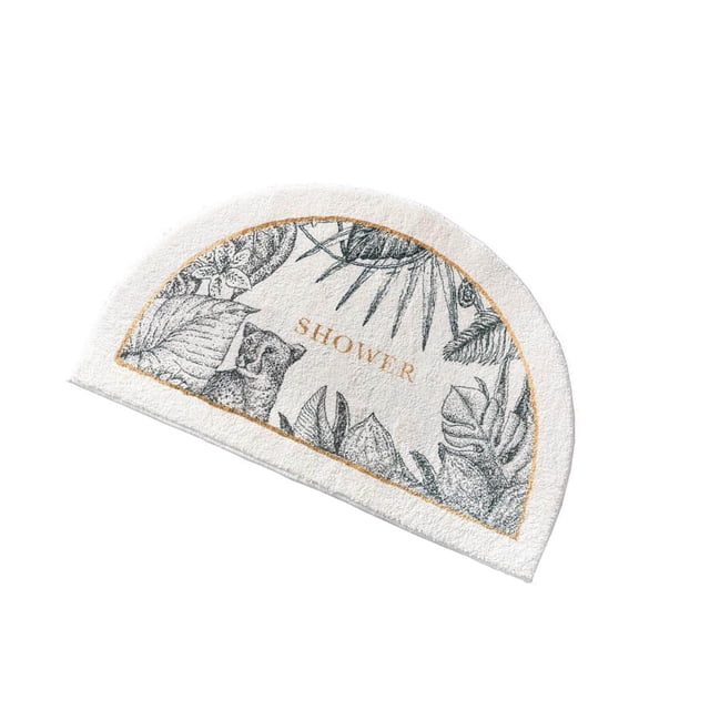 facefd Floor Rug Soft Indoor Decor Wide Applications for Kitchen Doorway Bedroom Shower Semi-circle