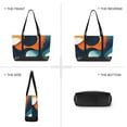 thumbnail image 6 of FORMRS Canvas Laptop Tote Bag for Women with 15.6" Computer Compartments Shoulder Handbag, Green Abstract Wavy, 6 of 7