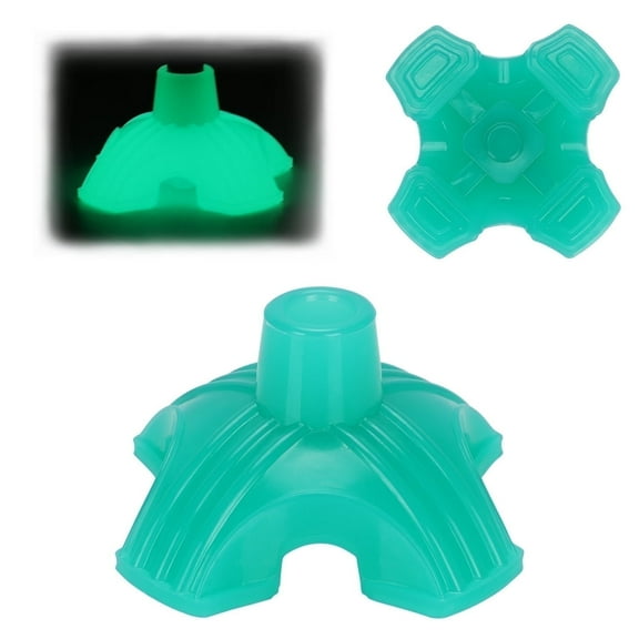 SupreGear 3/4" Glow Self-Standing Cane Tip, Heavy Duty Rubber Quad Base for Most Canes, Green