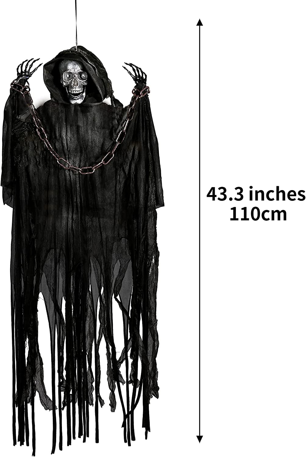 Skeleton Halloween Decoration Scary Grim Reaper Decor Outdoor Haunted House Prop 