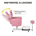 thumbnail image 4 of GloryStar Chaise de Pédicure Rotation 360° Station de Pédicure Portable avec Repose-Pieds Réglable et Bol de Massage, Tabouret de Pédicure Roulant Sans Plomberie pour Salon de Beauté Salon Maison, 4 of 8
