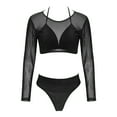 thumbnail image 2 of Kiapeise Womens Swimwear High-Waist Bikini Set With Mesh Cover up Swimsuit, 2 of 5