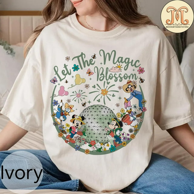 Mickey and Friends Figment Epcot Flower and Garden Festival 2025 shirt, Disney Floral Tee, - Pepper - L