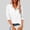 A592 White, variant on Linen Button Down Blouse for Women Rolled Sleeve V Neck Casual Officewear Loose Fit Solid Texture Breathable Fabric Summer Fall Business Work Shirt Tops