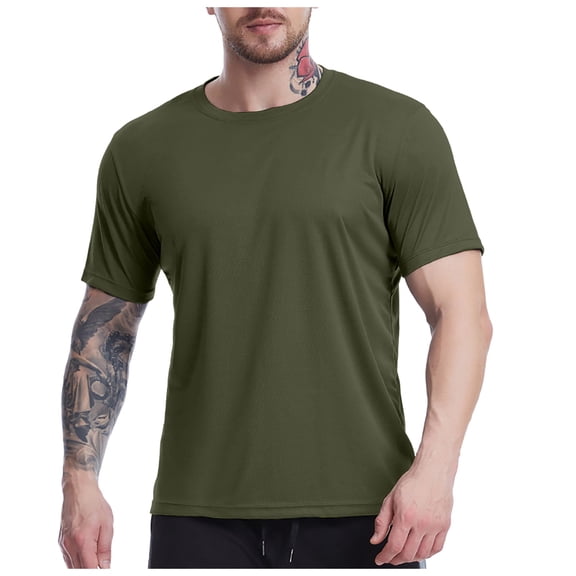 Dagaeig Casual Breathable Tee for Men Lightweight Thin Solid Color T Shirts Comfortable Basic Short Sleeve Shirt