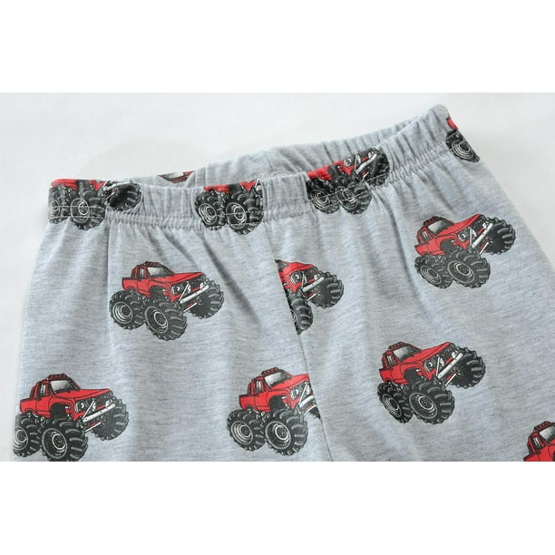 Little Hand Boys Pajamas Long Sleeve Cotton Cartoon Truck Pyjamas Kids 2pjs Set 2 7t Gray 5t