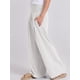 thumbnail image 5 of Pantalones Palazzo ANRABESS de lino blanco de cintura alta para mujer, 5 of 6