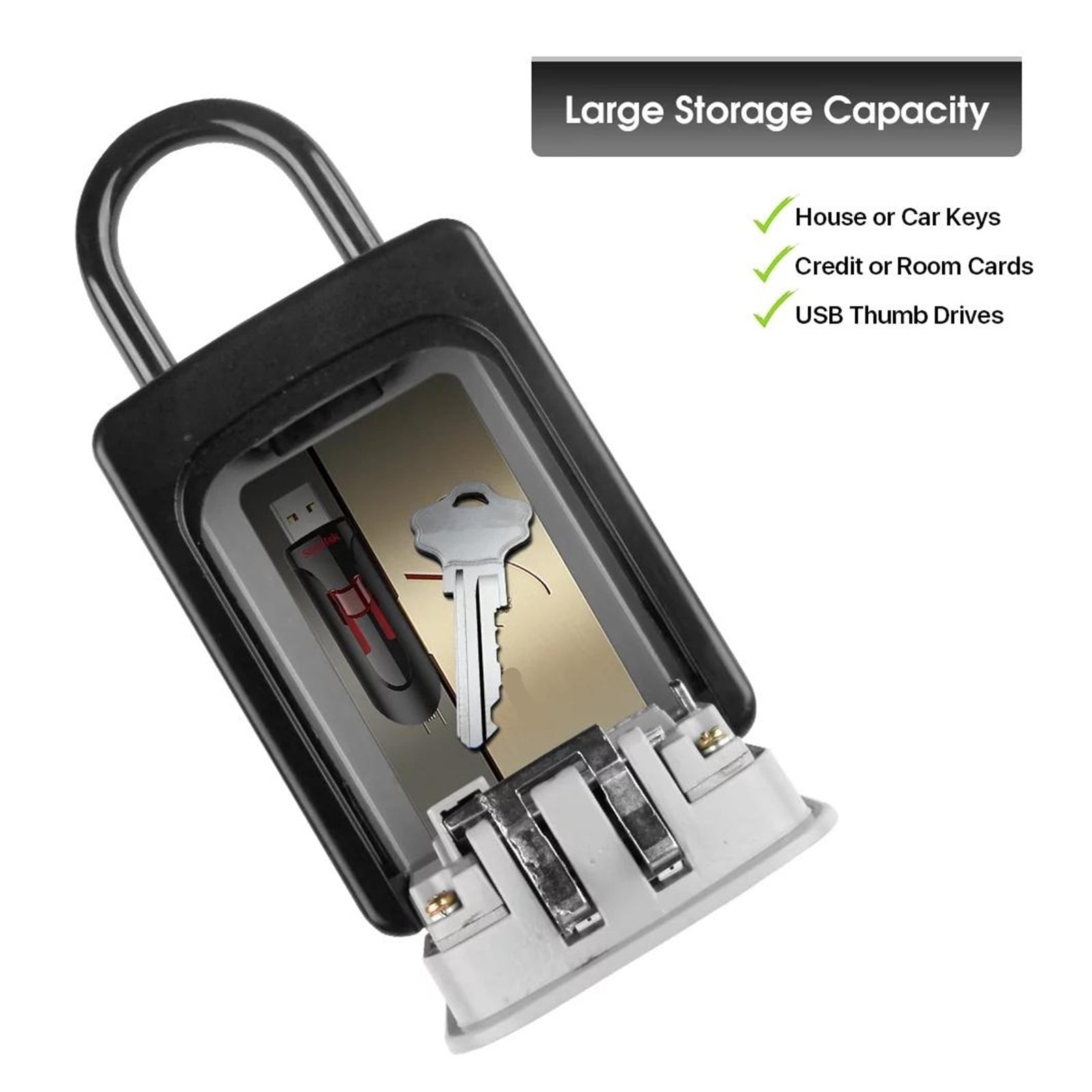 Key Lock Box Portable Combination Lockbox Wall-Mounted Key Storage Box Resettable Code Safe ,Additional Security