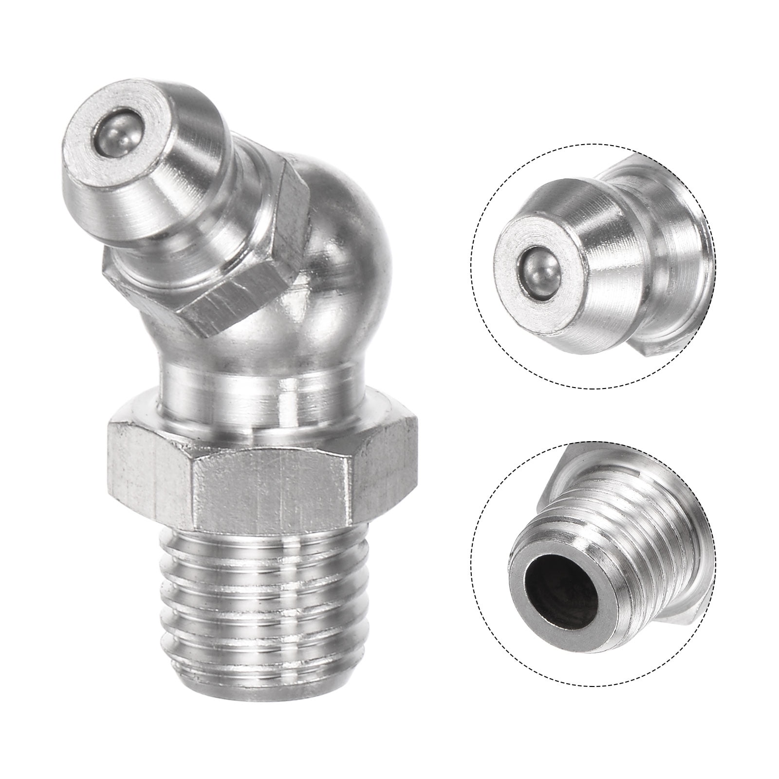 Unique Bargains Stainless Steel Grease Fitting Hydraulic Grease Fitting Tools M8x1mm 5Pcs