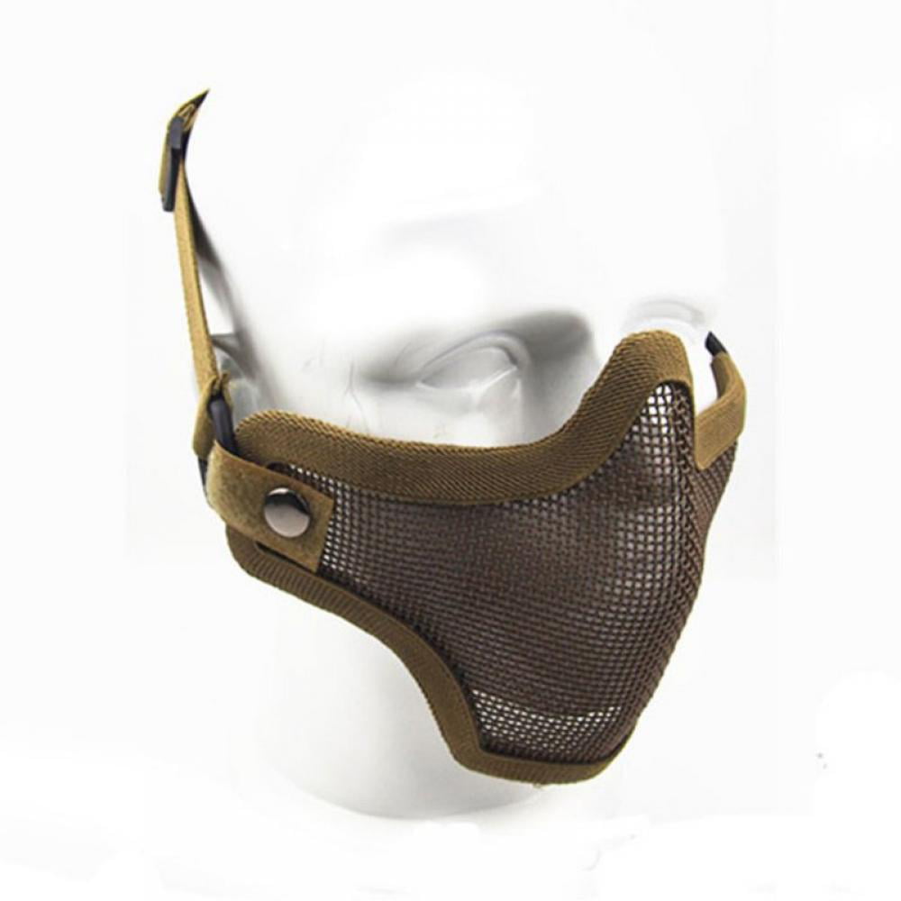 Airsoft Steel Mesh Half Face Mask Tactical Protect Strike Paintball Hallowe TV@M 