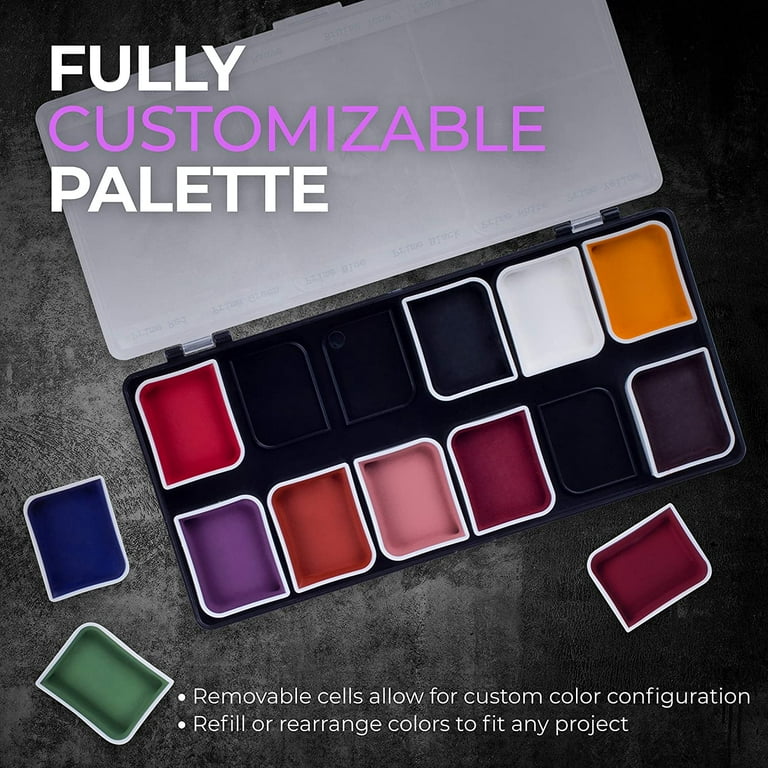 Narrative Cosmetics Master FX Palette, 18 Highly Pigmented Cream Colors,  Professional SFX Makeup Palette for the Stage, Film, Costumes, Cosplay