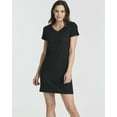 thumbnail image 5 of 3 Pack: Women's Ribbed Knit Short-Sleeve V-Neck Swing T-Shirt Casual Dress (Available In Plus), 5 of 6