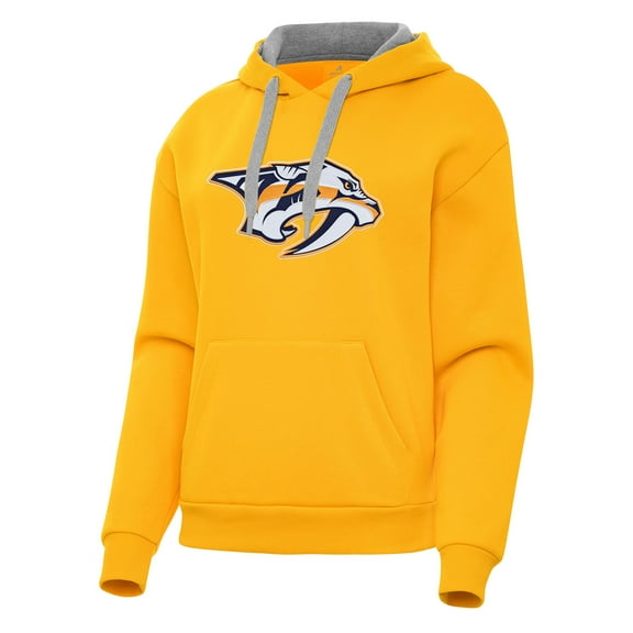 Women's Antigua Gold Nashville Predators Victory Pullover Hoodie