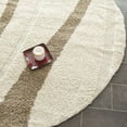 thumbnail image 5 of SAFAVIEH Florida Ellen Abstract Shag Area Rug, Cream/Dark Brown, 5' x 5' Square, 5 of 7