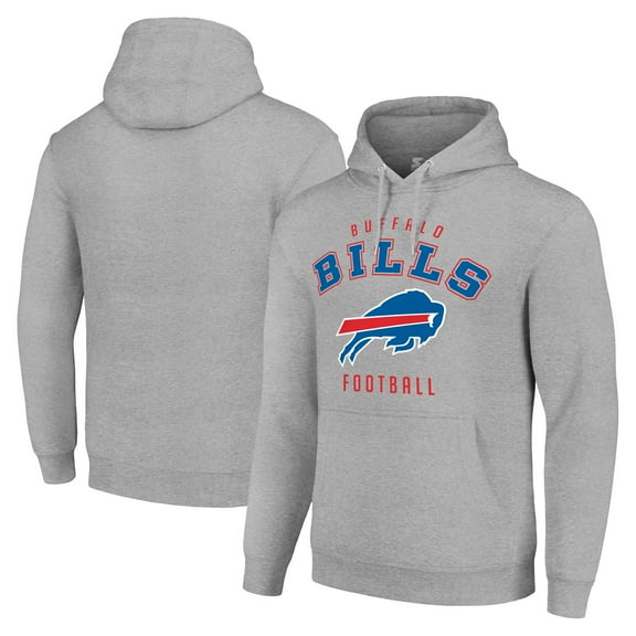 Unisex Starter Heather Gray Buffalo Bills Logo Pullover Hoodie