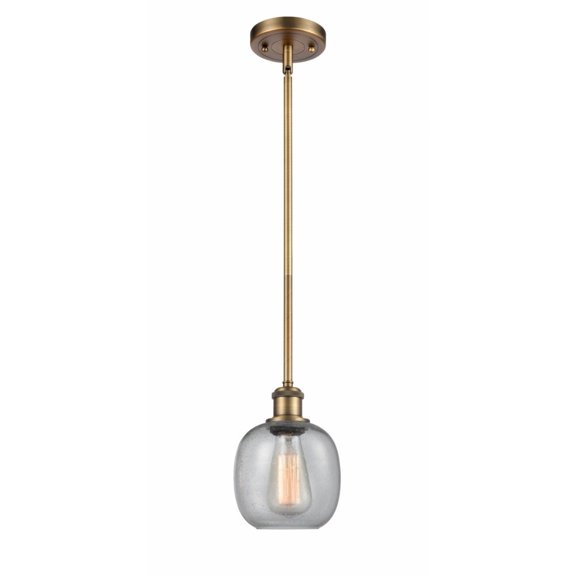 516-1S-BB-G104-LED-Innovations Lighting-Belfast-3.5W 1 LED Pendant in Industrial Style-6 Inches Wide by 9 Inches High   Brushed Brass Finish with