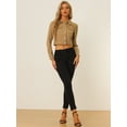 thumbnail image 3 of DARING DIVA Women's Button Down Long Sleeve Cropped Denim Jacket XS Khaki, 3 of 6