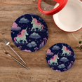 thumbnail image 2 of Coolnut Cute Unicorns and Clouds Trivets Pot Holders Set of 2 Potholders for Kitchens Pure Cotton Thread Weave Trivets,Hot Pads for Kitchens,Coasters,Placemats,Spoon Rest for Cooking Home Decor, 2 of 7