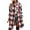 Pink, variant on Womens Long Plaid Jacket Button Down Flannel Shacket Lapel Collor Shirts with Pockets Mid Length Fall Coat (L, Black)