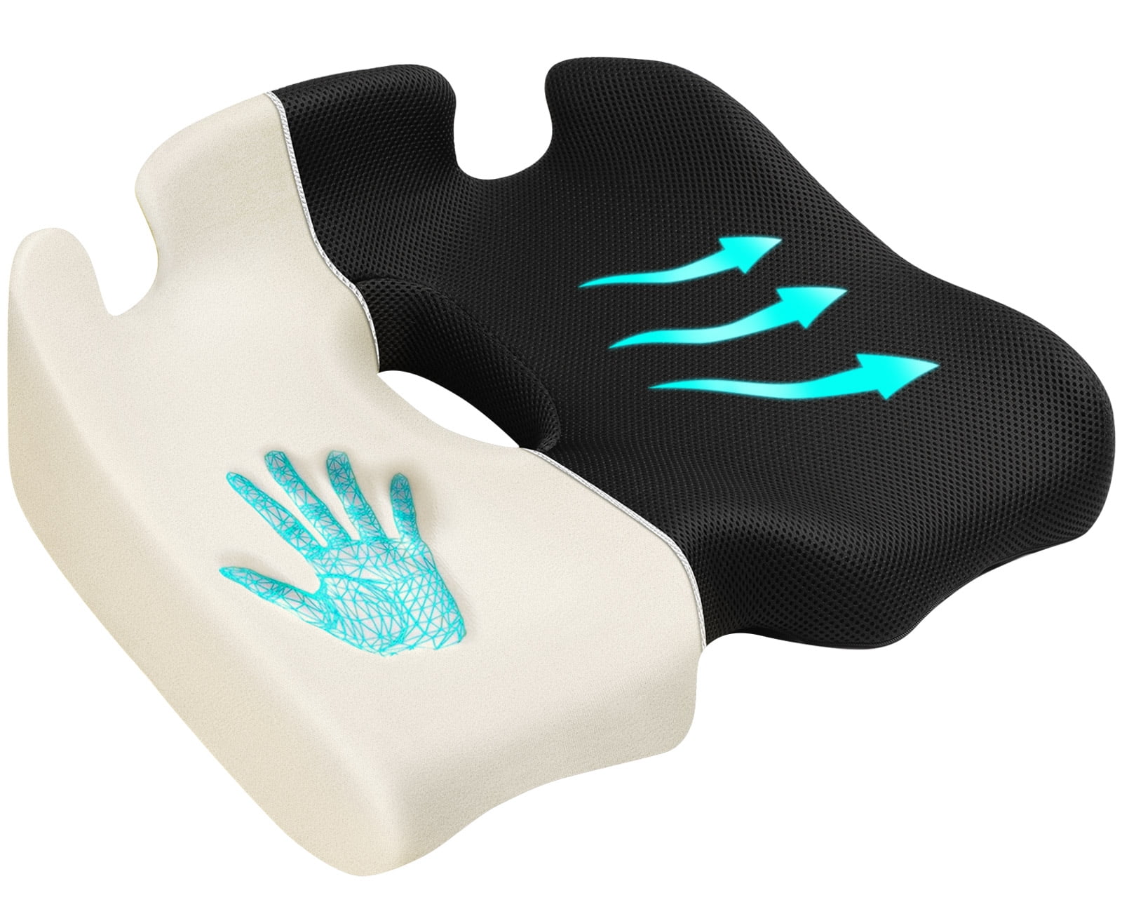 Benazcap Large Size Seat Cushion, NonSlip 18" x 15" Car Seat Cushion