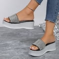 thumbnail image 4 of AXXD Black Summer Sandals for Women 2024 Trendy Comfort Trendy Diamond Strap Casual Sun New Thick Sole Sandals Mothers Day, 4 of 7