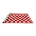 thumbnail image 2 of Ahgly Company Machine Washable Indoor Round Checkered Red Modern Area Rugs, 4' Round, 2 of 4