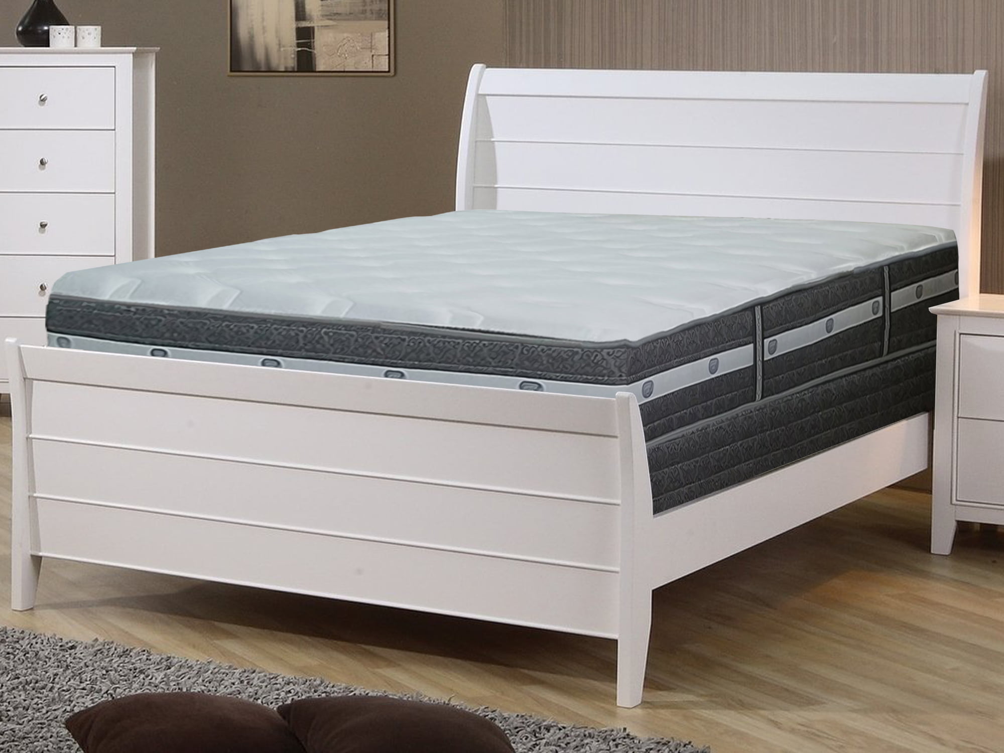 queen mattress set with split box springs