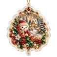 thumbnail image 5 of Cheapark 2D Flat Acrylic Christmas Snowman Hanging Ornament Lightweight Tree Pendant for Xmas Tree Holiday Home Party Decor Gift, 5 of 7