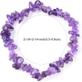 thumbnail image 2 of Pulsera elástica de amatista con cristales curativos, color morado, 5,7 cm de diámetro interior, estilo moderno, joyería de moda para mujer, regalo ideal para San Valentín., 2 of 4