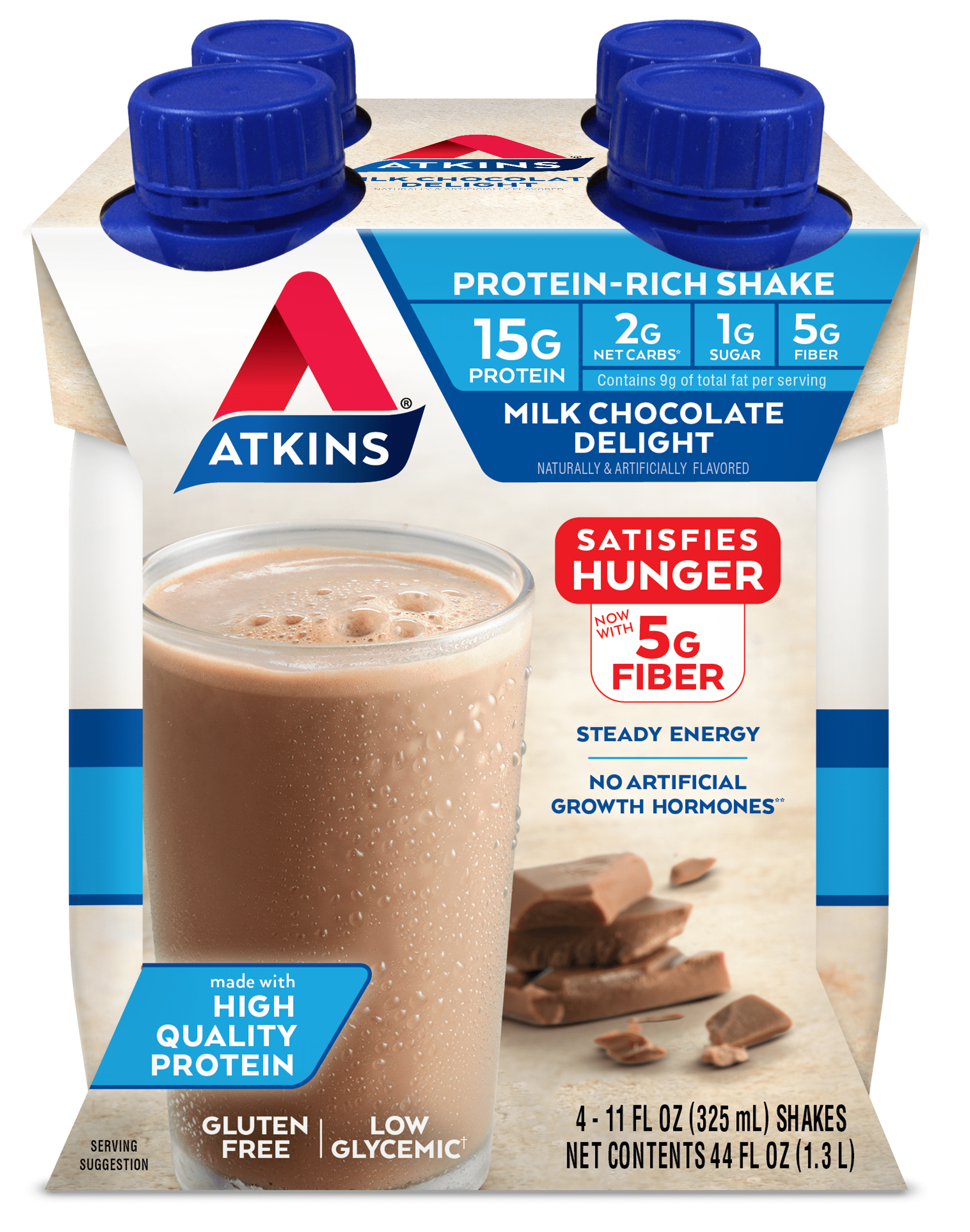 Atkins Gluten Free ProteinRich Shake, Milk Chocolate Delight, Keto