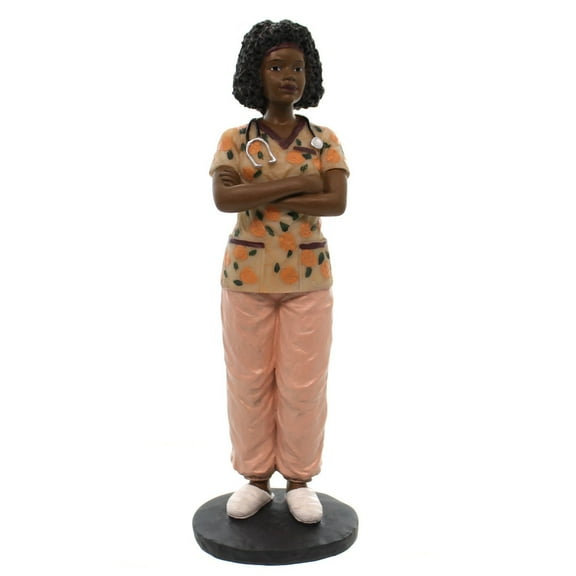 Ebony Treasures Professional: Black Female Nurse Collectible Figurine, 8.5" H