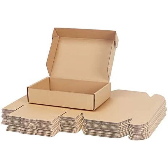 9x6x2 inch Shipping Boxes Bulk 25 Pack Brown, Tab Lock Tuck Top Mailer Boxes for Packaging Small Business, Small Cardboard Gift Boxes for Wrapping Mailing Present