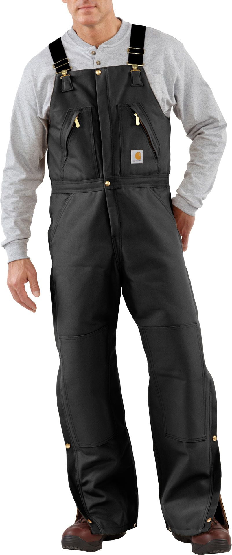 Carhartt Men's ZipToWaist Quilt Lined Duck Bibs