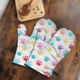 thumbnail image 5 of Cute Oven Mitts,Colorful Dog Paw Footprint Oven Mitt 2-Pack Set,Kitchen Gloves for Oven,Heat Resistant Oven Mitts 7.7"x12", 5 of 7