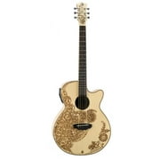 Angle View: Luna Henna Oasis Acoustic/Electric - Spruce