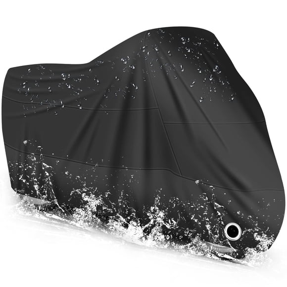 Funda de Moto LIHAO Negra Impermeable Resistente al Agua, Polvo, Viento y Anti-UV