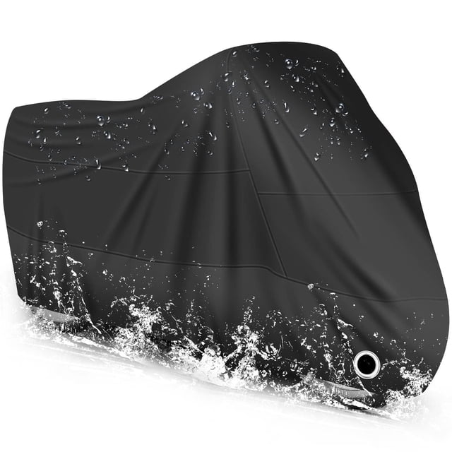 Funda de Moto LIHAO Negra Impermeable Resistente al Agua, Polvo, Viento y Anti-UV