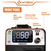 HITBOX 3-in-1 MIG Gasless Flux-Cored Welder HBM200 200A 110V Portable ARC Welding Machine