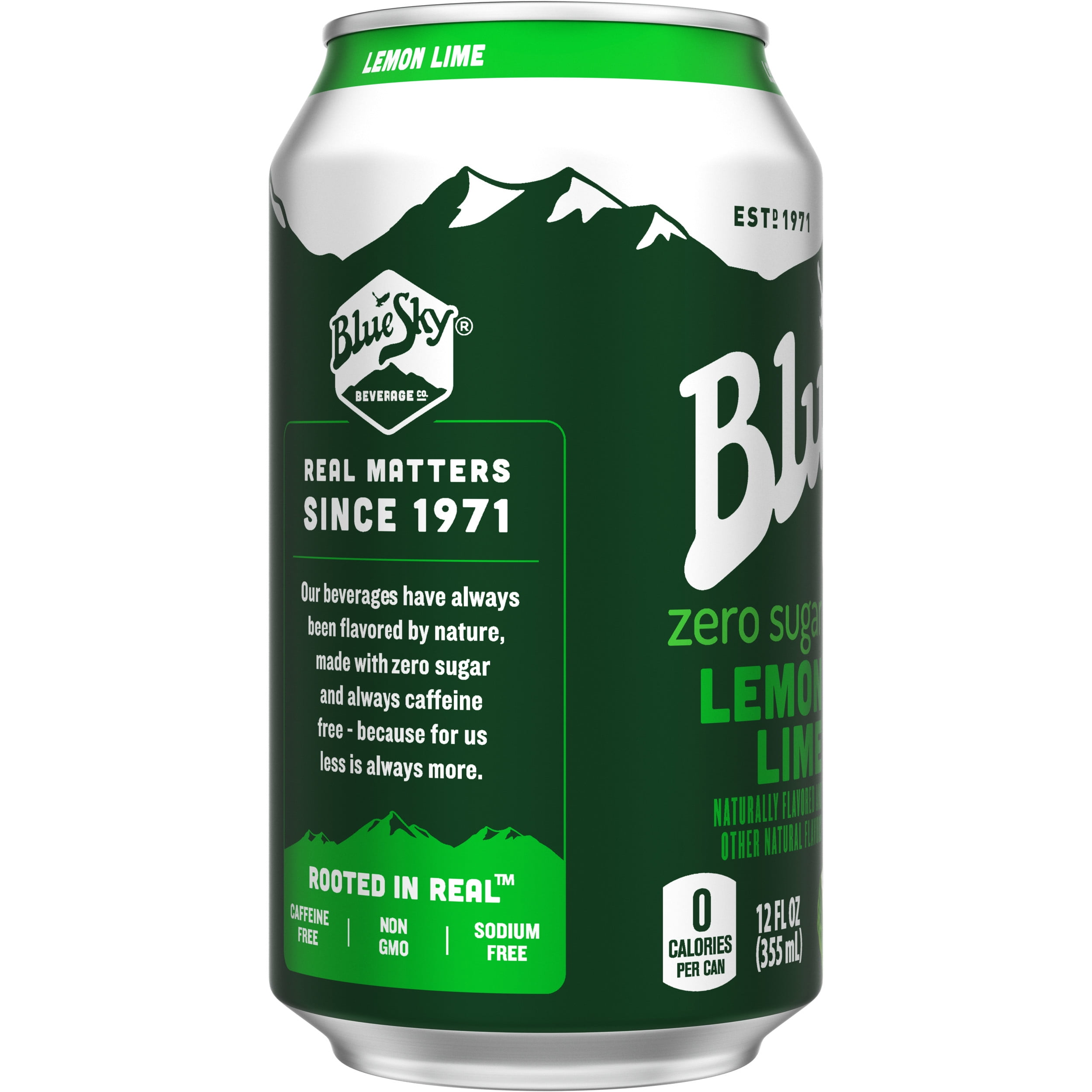 Blue Sky Zero Lemon Lime Soda Soft Drink, 12 fl oz
