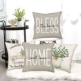 thumbnail image 2 of Home Sweet Home Bless This Home Throw Pillow Covers 20x20 Inch Set of 4 Eucalyptus Leaves Truck Vase Decorations Cushion Case Spring Summer Seasonal Decor for Home Sofa Couch, 2 of 5