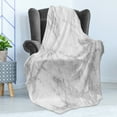 thumbnail image 4 of Marble Print Soft Flannel Fleece Blanket, Fractured Lines Stained Grunge Surface Effects Ceramic Style Background Motif, Cozy Plush for Indoor and Outdoor Use, 70" x 90", Grey Dust, by Ambesonne, 4 of 5