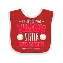 Inktastic That's My Awesome Sister out There with Volleyball Boys or Girls Baby Bib