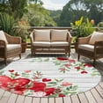 thumbnail image 4 of Valentines Love Heart Round Area Rug 8Ft Washable Large Circle Rugs for Living Room Dorm, Red Eucalyptus Botanical Vintage Non-Slip Carpet Floor Mats Indoor Outdoor Carpet Runner Aesthetic Home Decor, 4 of 8