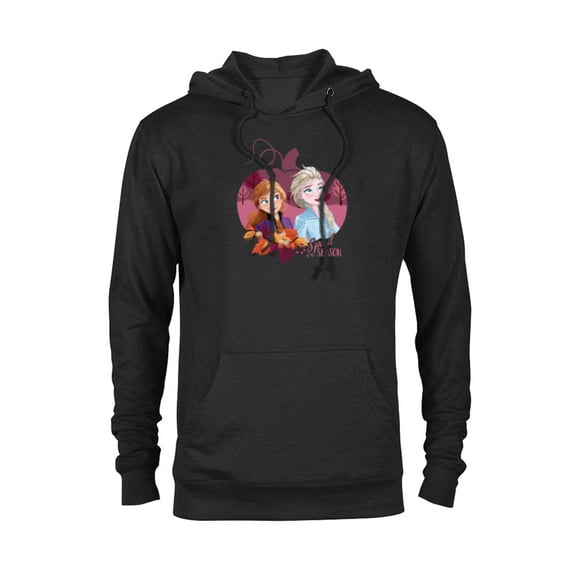 Disney Princess Frozen Elsa & Anna Spirit of the Season Fall - Pullover Hoodie for Adults - Customized-Black